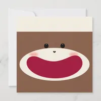 Sock Monkey Smile(Boy) Birthday Invitation