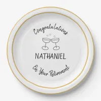 Retirement Party Congratulations Custom Name Paper Plates