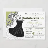 Little black dress bachelorette party invite