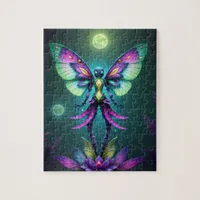 Mystical Moonlit Fairy in a Enchanted Garden Jigsaw Puzzle