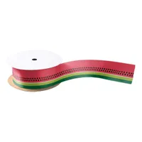 Watermelon Melon Fruit Stripes Patterned Satin Ribbon