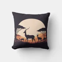 Serenity in Motion Antelope-Inspired Throw Pillow