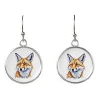 Pretty Watercolor Fox | Animal Lovers Earrings