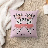 Cute and funny dancing cows, custom  throw pillow