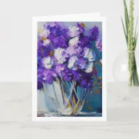 Pretty Vintage Purple Flowers | Happy Birthday Card