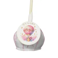 It's a Girl Pink Gold Hot Air Balloons Baby Shower Cake Pops