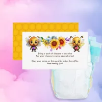 Gender Reveal Bee Baby Shower Diaper Raffle Ticket Enclosure Card