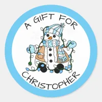 Blue Snowman A Gift For | Christmas Gift Tag