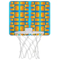 Minimalism Abstract Aqua and Bright Orange Mini Basketball Hoop