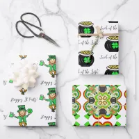 Hand drawn cartoon St Patrick's Day Wrapping Paper Sheets