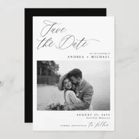 Modern Save the Date Card Elegant Photo