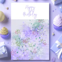 Abstract Floral Happy Birthday Greeting Card