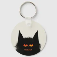 Grumpy Black Cat Keychain