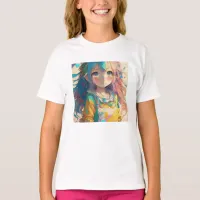 Beautiful Colorful Anime Girl T-Shirt