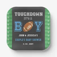 Touch Down Its a Boy Football Baby Shower Paper Plates