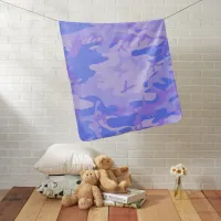 Camouflage Pastel Blue Abstract Pattern Baby Blanket