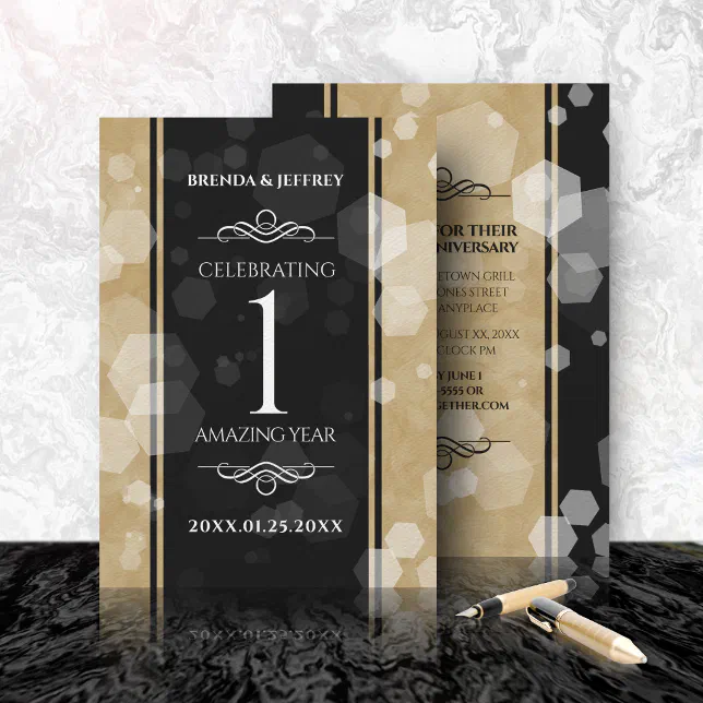 Elegant 1st Paper Wedding Anniversary Celebration Invitation