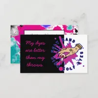 Paint Speckles Pink and Black Business Card