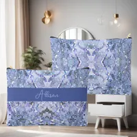 Elegant ice blue mosaic, modern custom accessory pouch