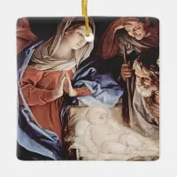 Classic Virgin Mary and Baby Jesus ornament. Ceramic Ornament