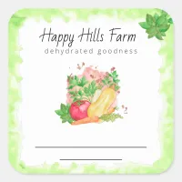 *~* *~Dehydrated Veggie Vegetables AP30 Square Sti Square Sticker