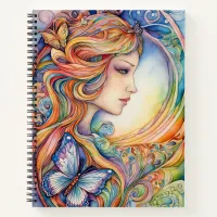 Colorful Butterfly Girl Enchantment Notebook