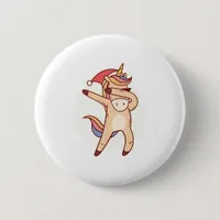 unicorn christmas button