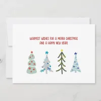 Cute Christmas trees doodle Holiday Card