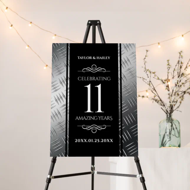 Elegant 11th Steel Wedding Anniversary Celebration Foam Board