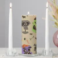 Halloween Vintage Pattern Unity Candle Set