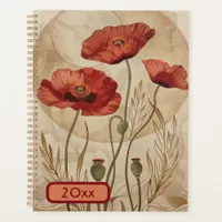 Poppies 20XX  Classic Spiral Planner Digital Art