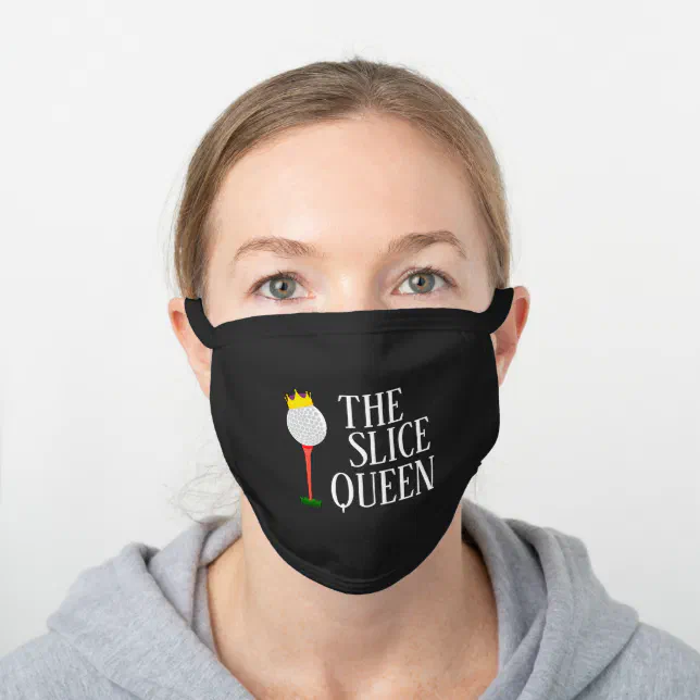 Funny The Slice Queen Black Cotton Face Mask