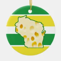 Personalized Wisconsin Cheese Head Funny Christmas Ceramic Ornament