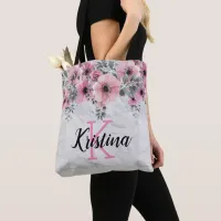 Romantic Elegant Antique Floral Personalized Tote Bag