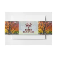 Autumn Leaves with Meadow of Love Invitation Belly Band