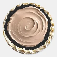 Whipped Cream Chocolate Pudding Pie Food Classic Round Sticker