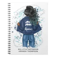 African American Aquarius Zodiac Sign Personal Notebook