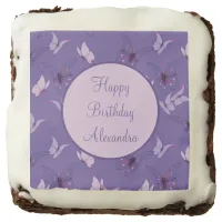 Pretty Pink and Purple Butterflies Brownie