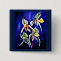 Blue orchids  painting button