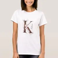 Elegant Monogram "K" with Pastel Orchids & Vines T-Shirt