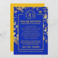 Royal Blue & Gold School Class Reunion Invitation