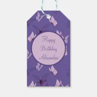 Pretty Pink and Purple Butterflies Gift Tags