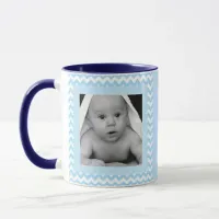 Personalize this Baby Photo Blue Coffee Mug