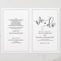 Wedding Programs Modern Bounce Calligraphy Black