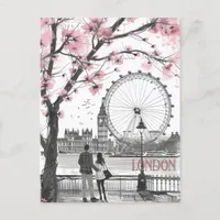 Romance in London Postcard