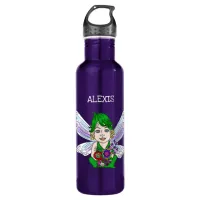 Pretty Caucasian Fairy Whimsical Personalized  Stainless Steel Water Bottle