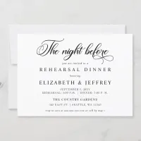 Calligraphy The Night Before Rehearsal Dinner Invitation