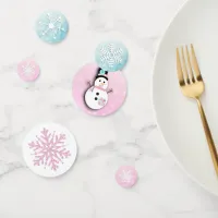 Snowman and Snowflakes Christmas Holidays Confetti