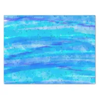 Digital Art Blue and Purple Waves Abstract   Tissue Paper