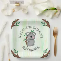 Personalized Koala Bear Themed Baby Shower Paper Plates